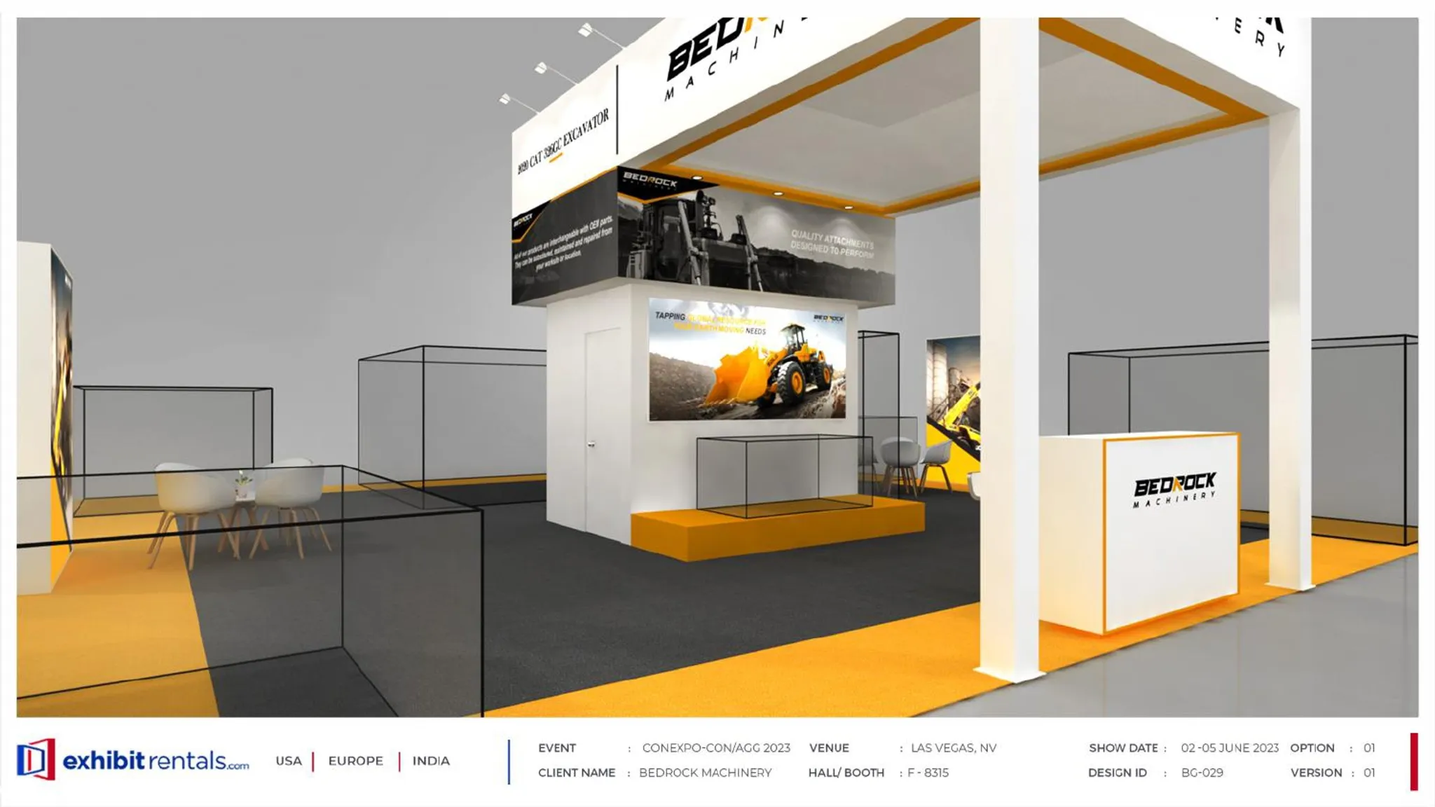 40x40 Island booth design by Exhibit-Rentals